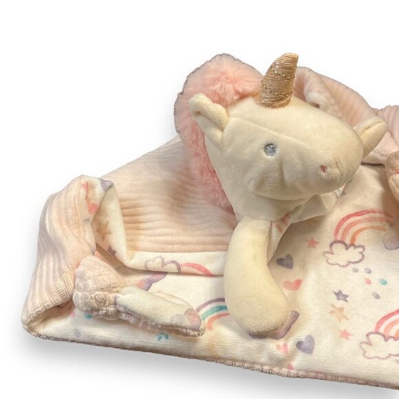 LOT Mary Meyer Baby Unicorn Plush Toy & Lovey Security Blanket Knotted Pink Soft - Picture 7 of 14